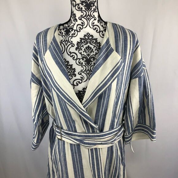 Anthro Elevenses North Channel Stripe Linen Jacket - Picture 3 of 10